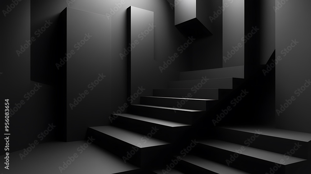 Abstract Staircase in a Dark Room Abstract Staircase in a Dark Room