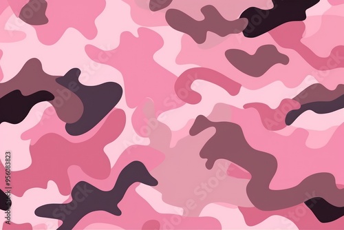 Camouflage pattern design poster background in Rose 