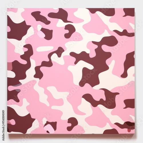 Camouflage pattern design poster background in Rose 