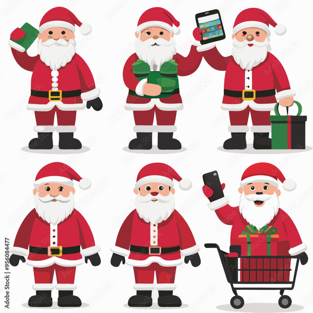 Festive Santa Claus Illustrations for Print-on-Demand T-Shirts and Christmas Apparel Festive Santa Claus Illustrations for Print-on-Demand T-Shirts and Christmas Apparel