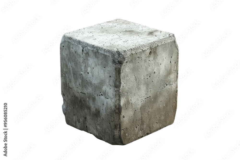A gray concrete block with a rugged texture, suitable for construction or landscaping projects.