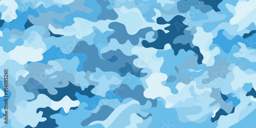 Camouflage pattern design poster background in Sky Blue 