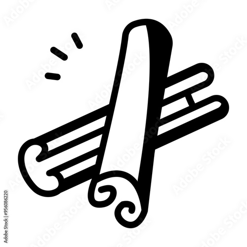 A drawing style icon of cinnamon sticks 