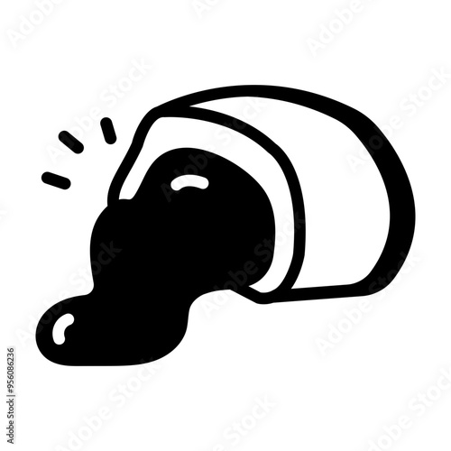 Chocolate toffee icon in doodle style 