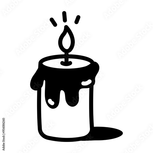 A doodle style icon of candle 
