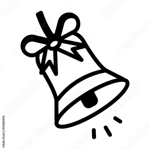 A doodle style icon of decorative bell 
