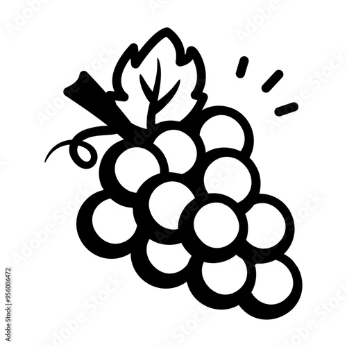 A drawing style icon of grapes 
