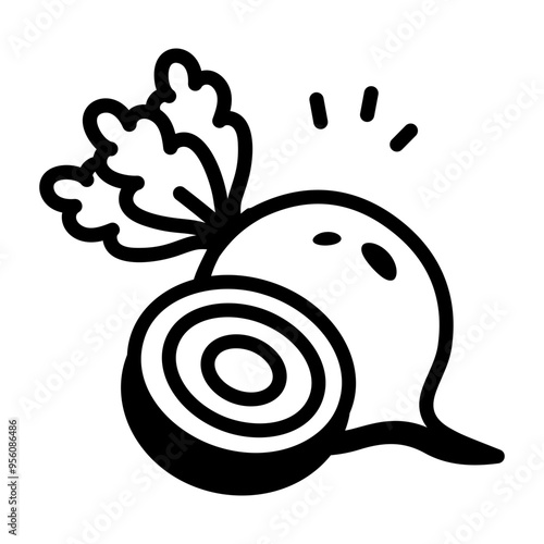 A drawing style icon of fresh beetroot 
