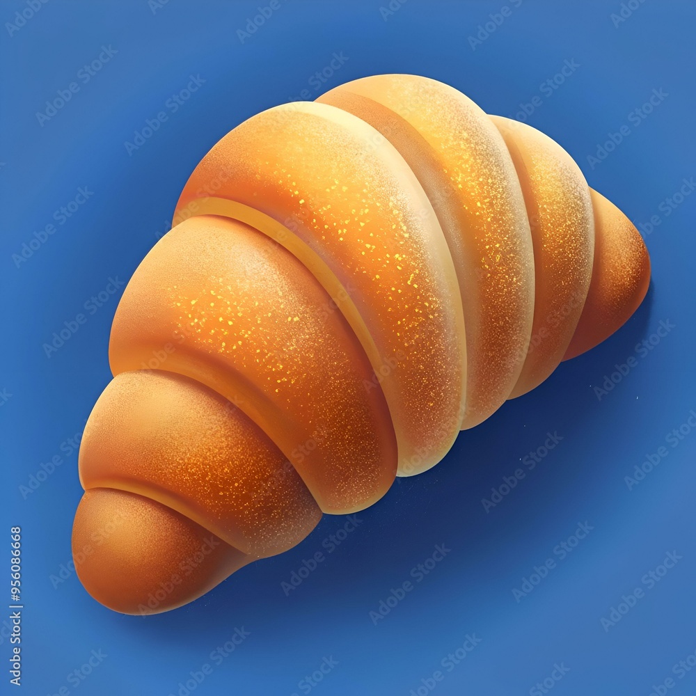 A delicious 3D illustration of a golden brown croissant. perfect for adding a touch of French charm to your designs. A delicious 3D illustration of a golden brown croissant. perfect for adding a touch of French charm to your designs.