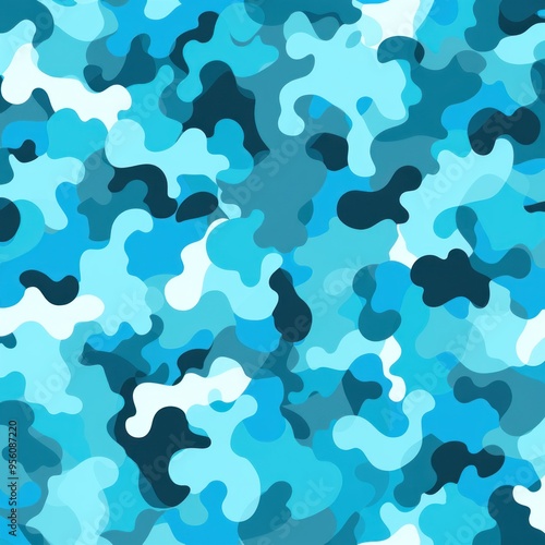 Camouflage pattern design poster background in Turquoise