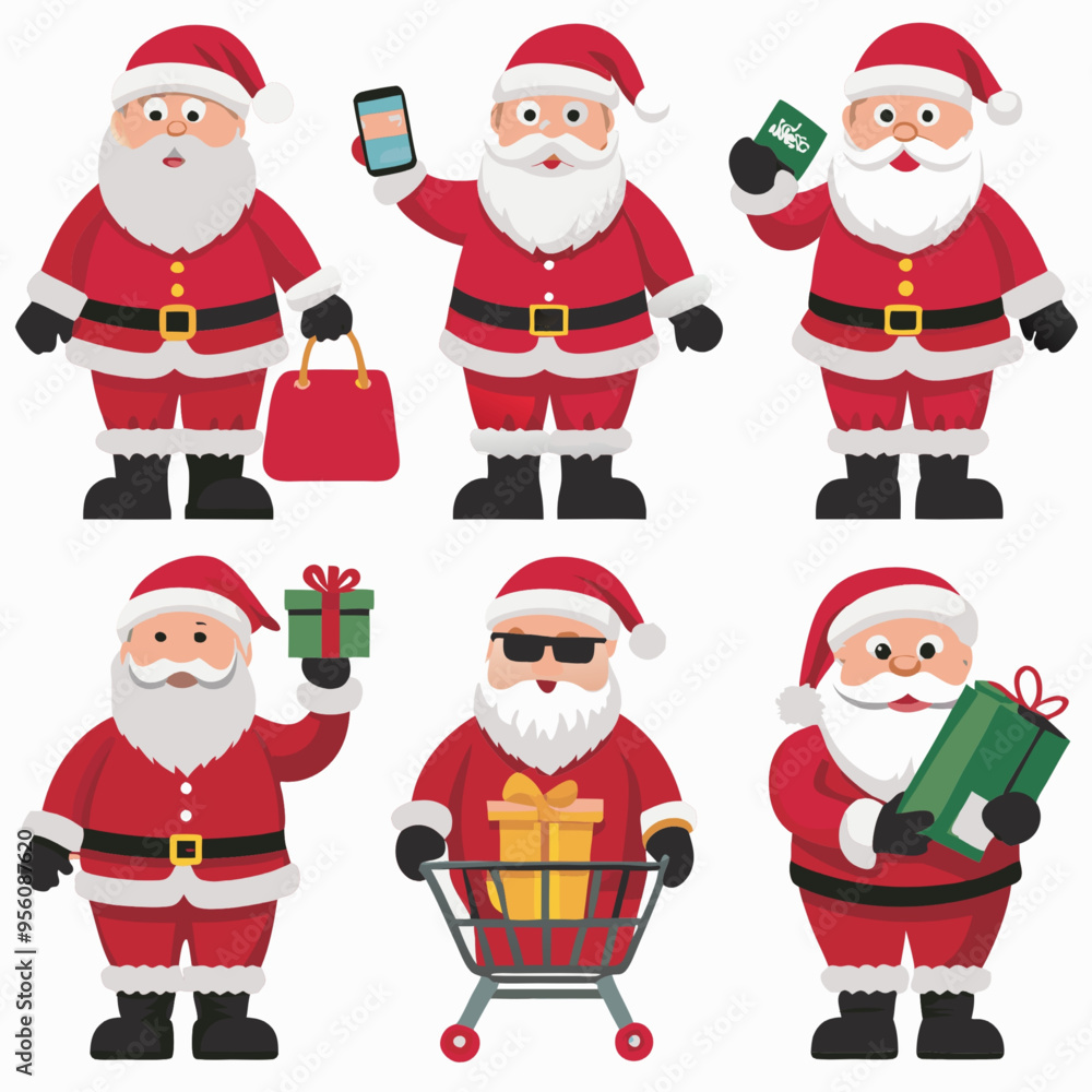 Festive Santa Claus Illustrations for Print-on-Demand T-Shirts and Christmas Apparel Festive Santa Claus Illustrations for Print-on-Demand T-Shirts and Christmas Apparel