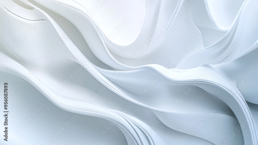 Fototapeta premium Soft white waves flowing gracefully across a textured surface in an abstract illustration