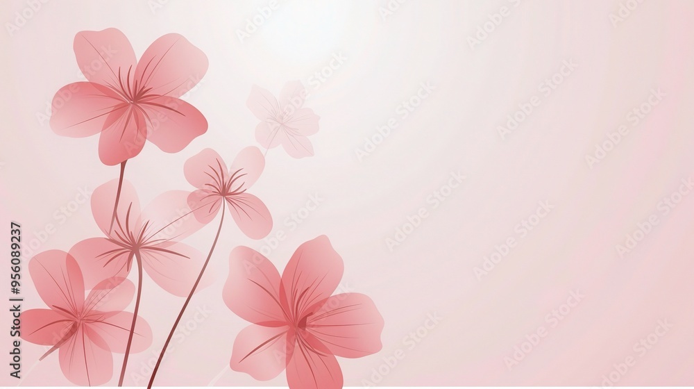 Stunning Pink Flowers with Minimalist Style Background: A Delicate and Elegant Visual. Showcasing Softness and Charm Stunning Pink Flowers with Minimalist Style Background: A Delicate and Elegant Visual. Showcasing Softness and Charm