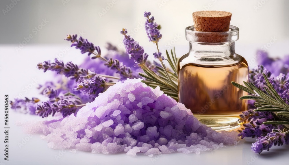 lavender bath salt and soap,Sea salt, flowers and bottle of lavender essential oil on light background,spa, aromatherapy, oil, lavender, beauty, bottle, flower, bath, lavender bath salt and soap,Sea salt, flowers and bottle of lavender essential oil on light background,spa, aromatherapy, oil, lavender, beauty, bottle, flower, bath,