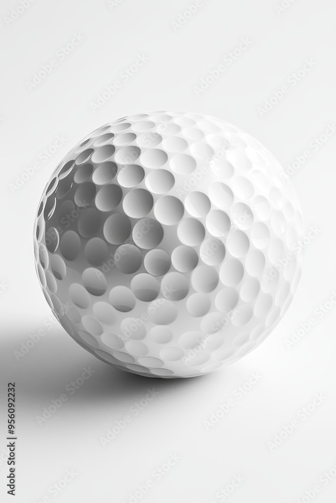 White golf ball with dimpled texture on a white background White golf ball with dimpled texture on a white background