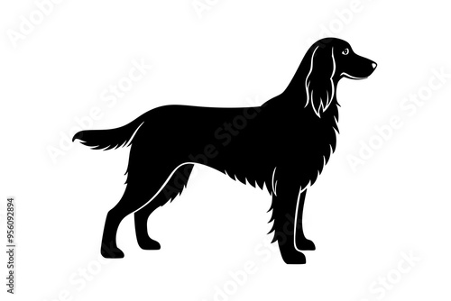 Irish Setter Silhouette Vector Illustration, Graceful Red Coat, Elegant Dog Clipart