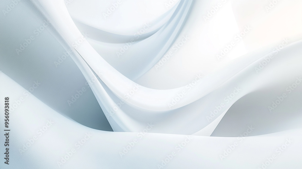 Soft white curves gracefully intertwine in an abstract illustration of flowing fabric Soft white curves gracefully intertwine in an abstract illustration of flowing fabric