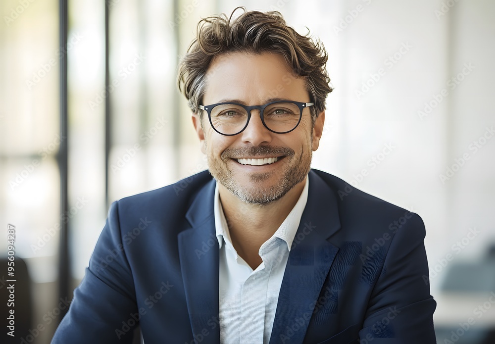 Portrait of a smiling businessman in a blue suit,headshot Portrait of a smiling businessman in a blue suit,headshot