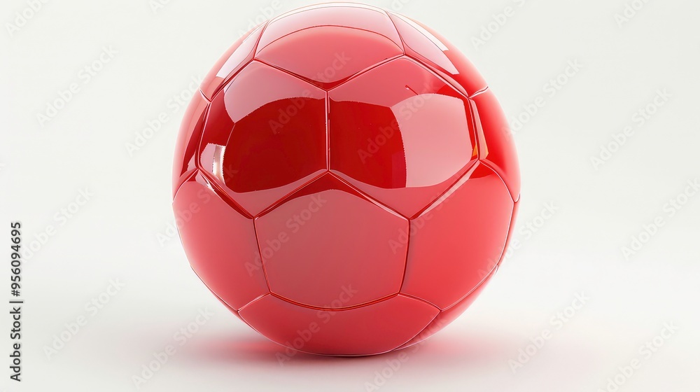 Fototapeta premium Shiny brown soccer ball with white background.