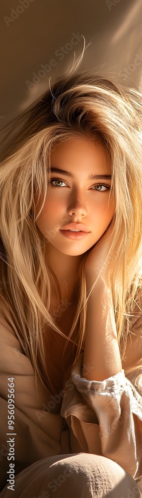 Beautiful Blonde Woman with Soft Skin and Long Hair. Beautiful Blonde Woman with Soft Skin and Long Hair.