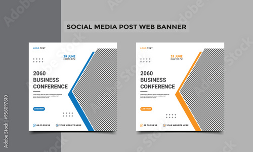 Business conference social media post banner design.