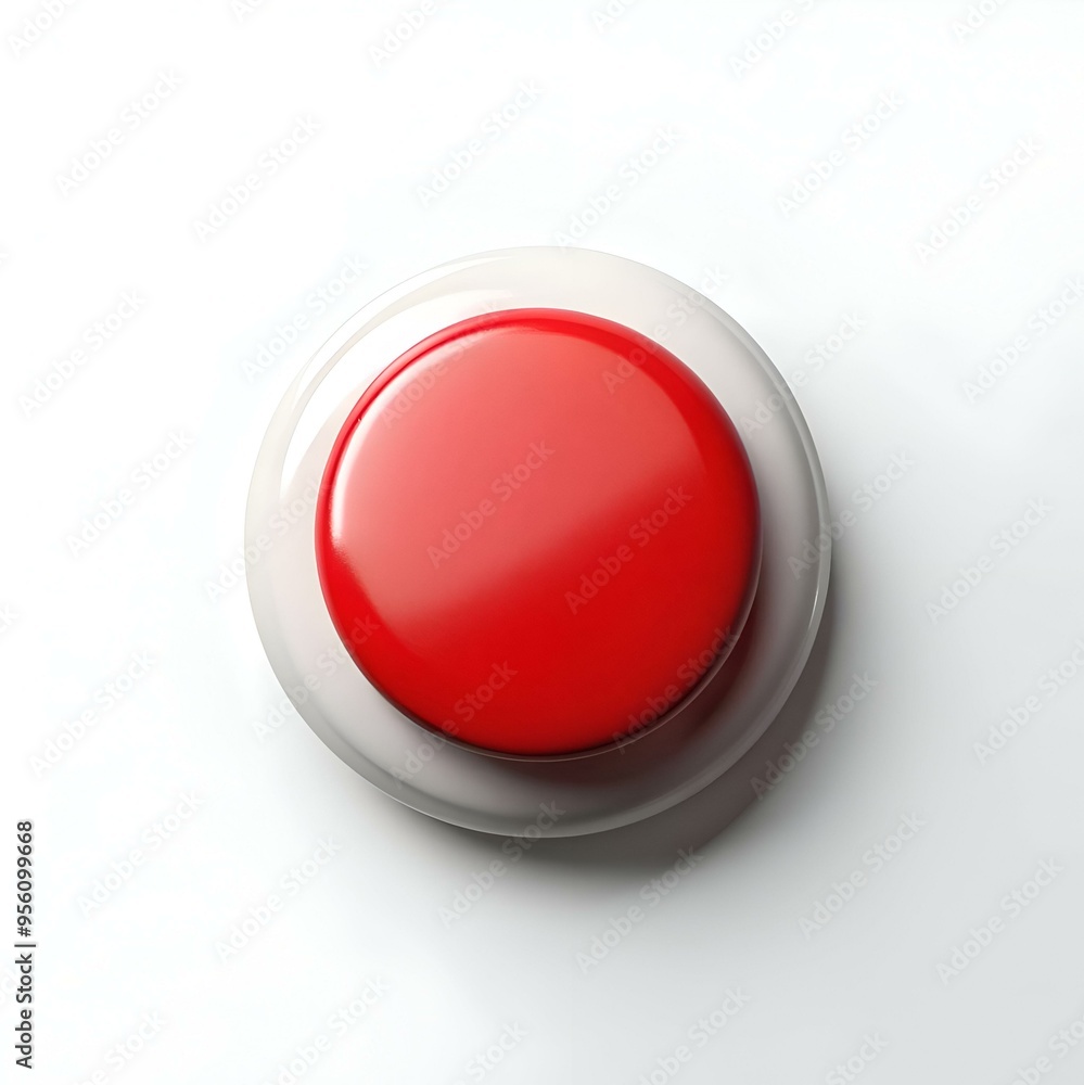 A single. bright red button. isolated on a white background. A single. bright red button. isolated on a white background.