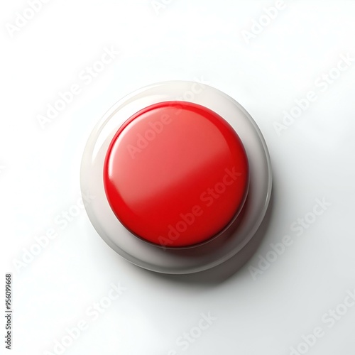 Free Download A single. bright red button. isolated on a white background. - GFXLoad