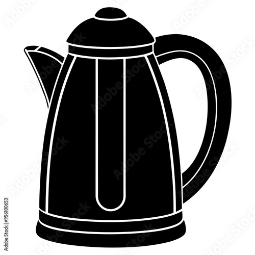 Electric kettle silhouette vector illustration