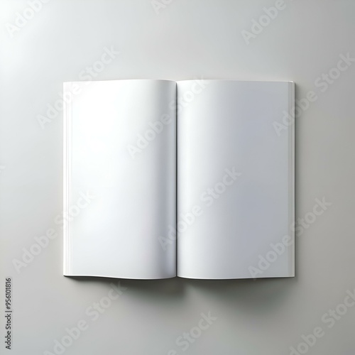 Blank open book mockup with soft shadows. perfect for showcasing your designs. text. or illustrations.