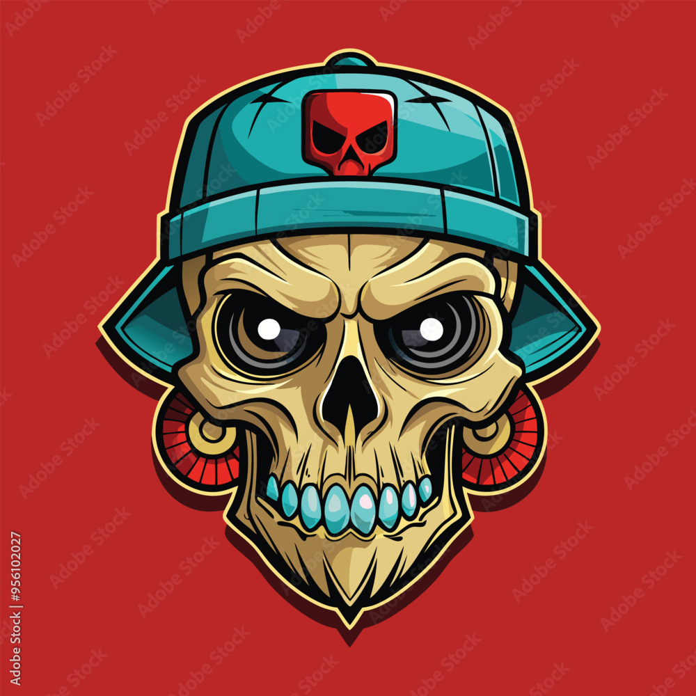 Skull Hiphop vector illustratiom Skull Hiphop vector illustratiom