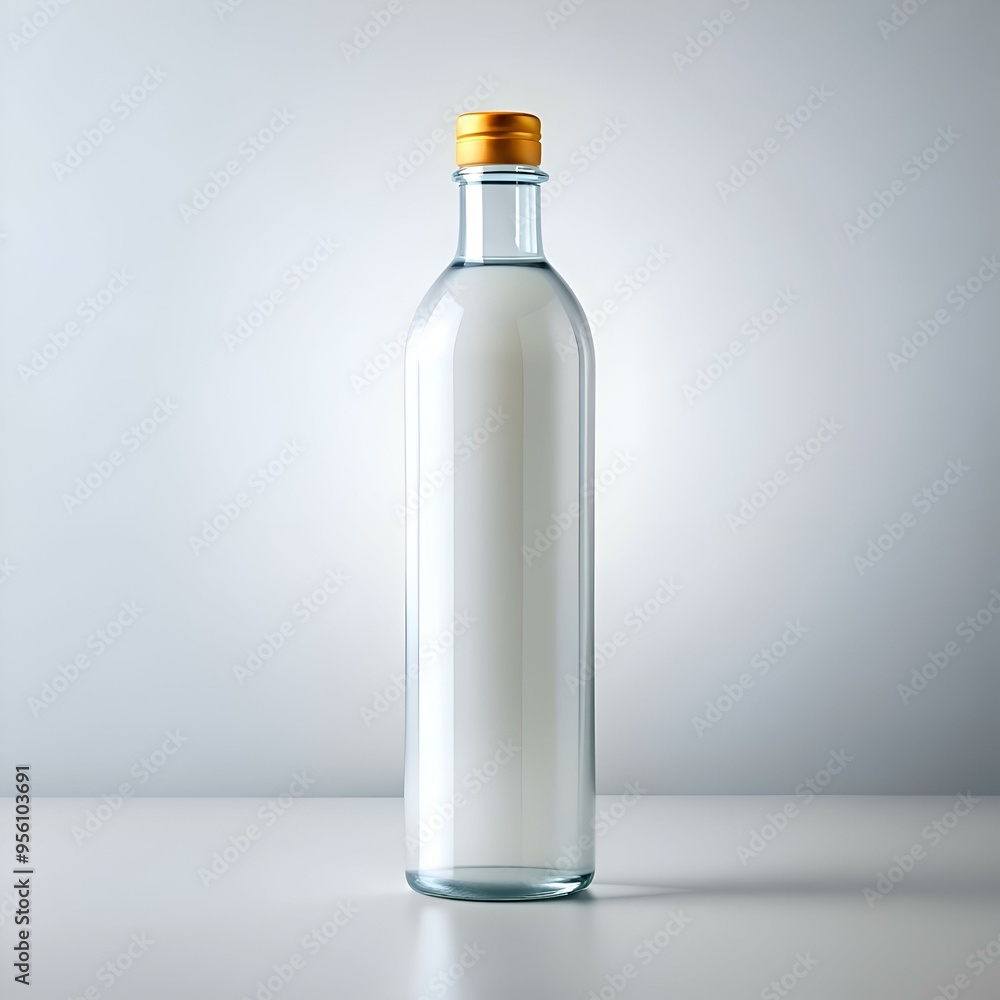 A clear glass bottle with a golden lid. perfect for showcasing your product or design. A clear glass bottle with a golden lid. perfect for showcasing your product or design.