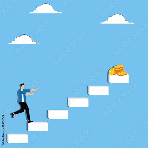 Men run to coin at the top of the tep