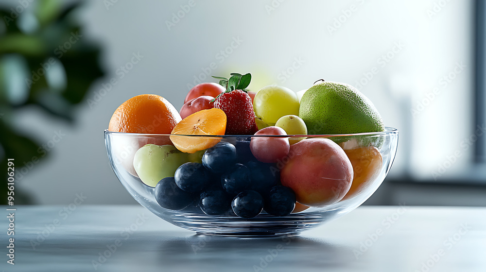 Fruit in Glass Bowl Fruit in Glass Bowl