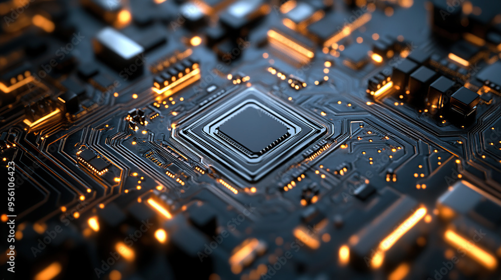 A close-up of an advanced circuit board A close-up of an advanced circuit board