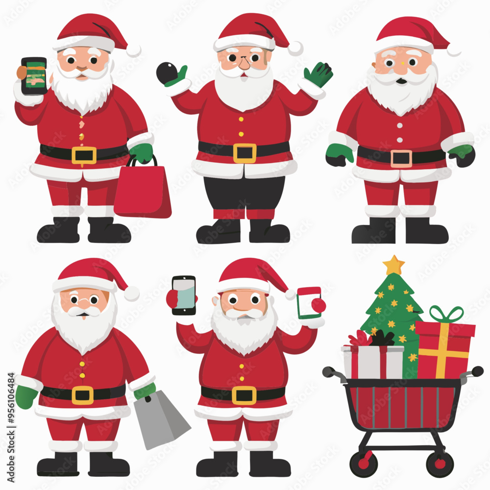 Festive Santa Claus Illustrations for Print-on-Demand T-Shirts and Christmas Apparel Festive Santa Claus Illustrations for Print-on-Demand T-Shirts and Christmas Apparel