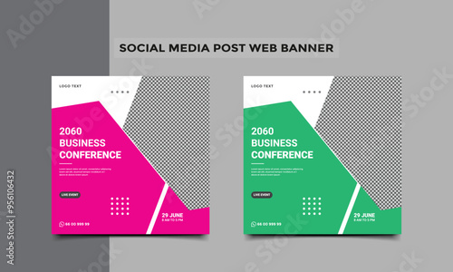 Business conference social media post banner design.