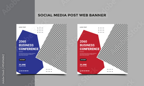 Business conference social media post banner design.