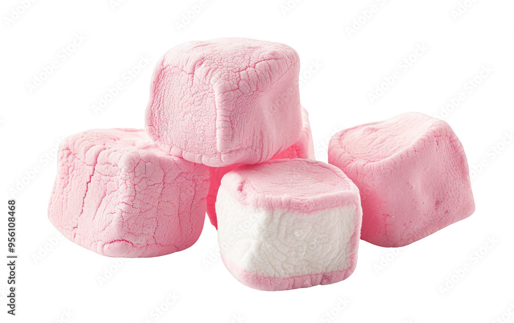 Four marshmallows on a transparent background. Four marshmallows on a transparent background.