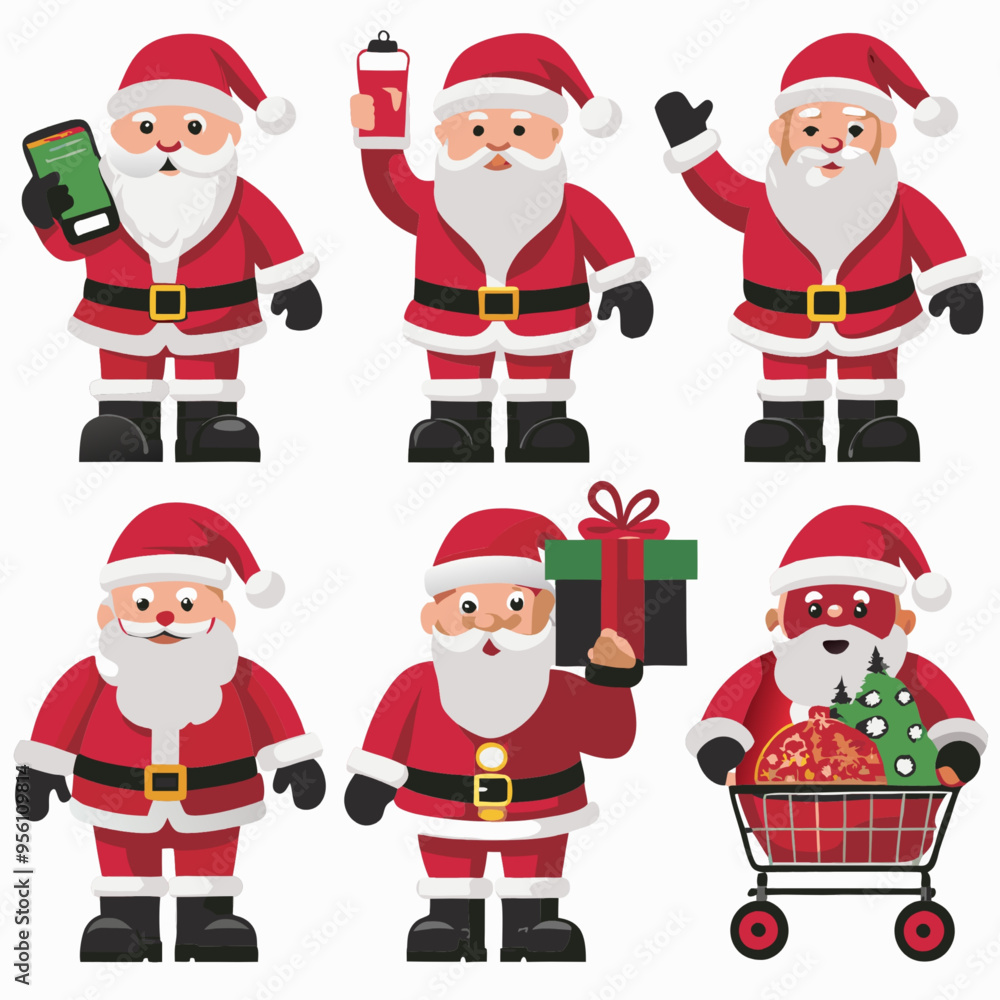 Festive Santa Claus Illustrations for Print-on-Demand T-Shirts and Christmas Apparel Festive Santa Claus Illustrations for Print-on-Demand T-Shirts and Christmas Apparel