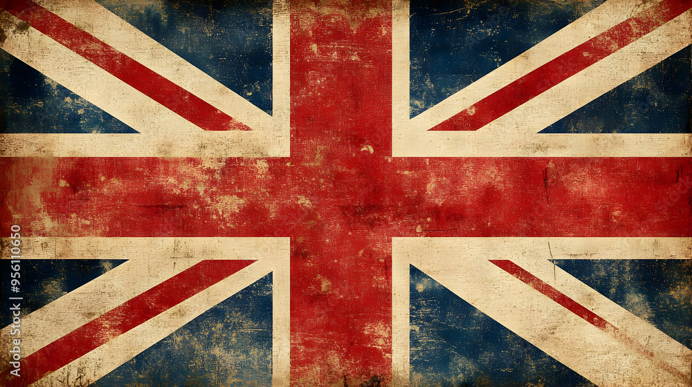 Fototapeta premium Vintage Distressed Union Jack Flag of the United Kingdom