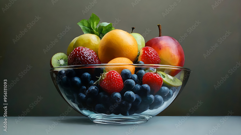 Fruit in Glass Bowl Fruit in Glass Bowl