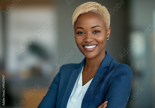 portrait of smiling African businesswoman,headshot