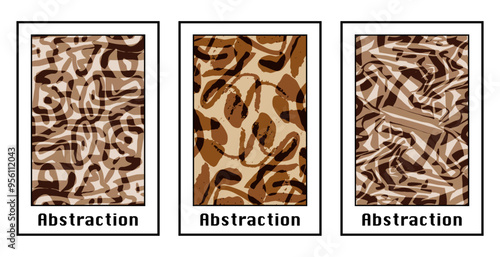 Set of 3 Abstract pattern. Illustration for printing on wall decorations. For use in graphics.