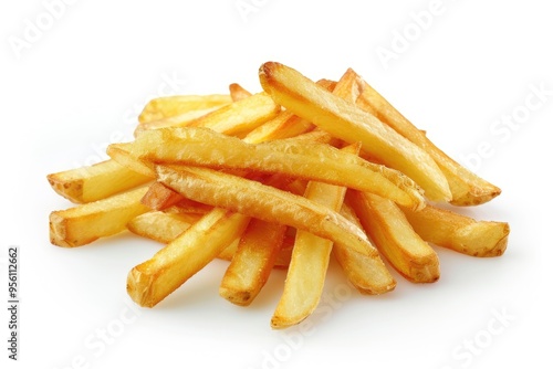 French fries isolated on white background.