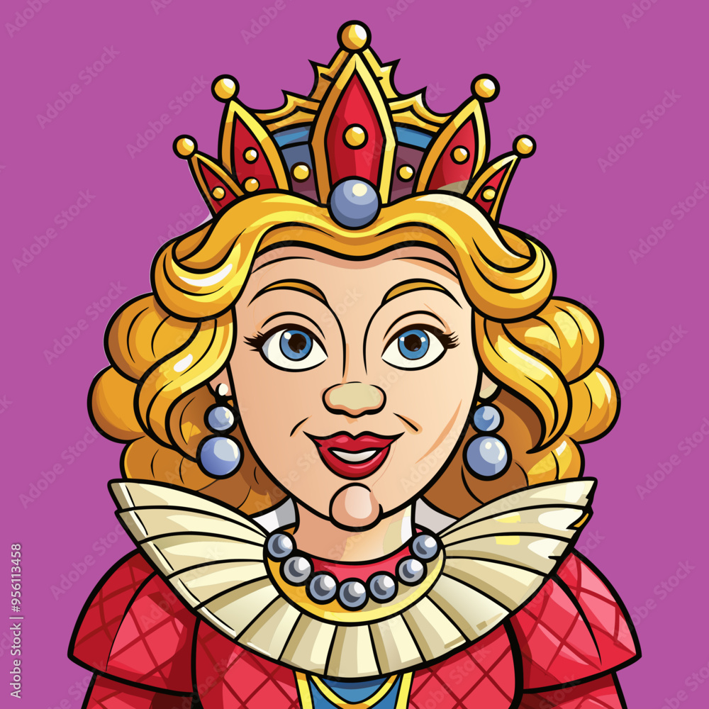 queen royal woman vector cartoon illustration queen royal woman vector cartoon illustration