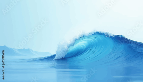 Breathtaking Ocean Wave Crashing in the Blue Sea