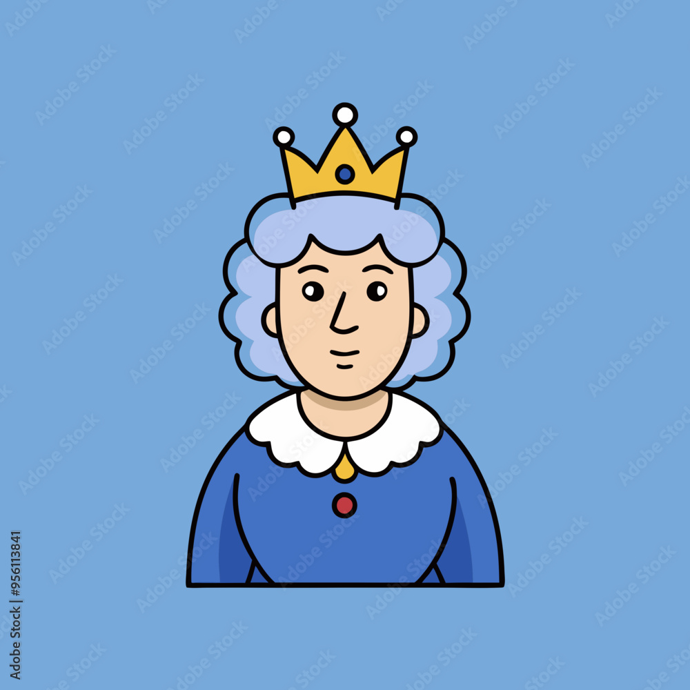 queen royal woman vector cartoon illustration queen royal woman vector cartoon illustration