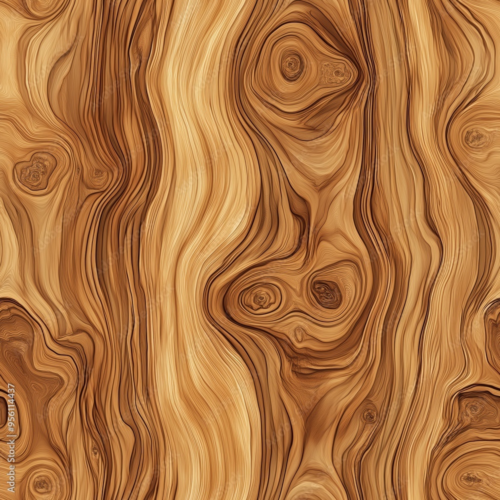 Seamless Sycamore Wood Grain Pattern with Visible Swirls and Natural Tones Seamless Sycamore Wood Grain Pattern with Visible Swirls and Natural Tones