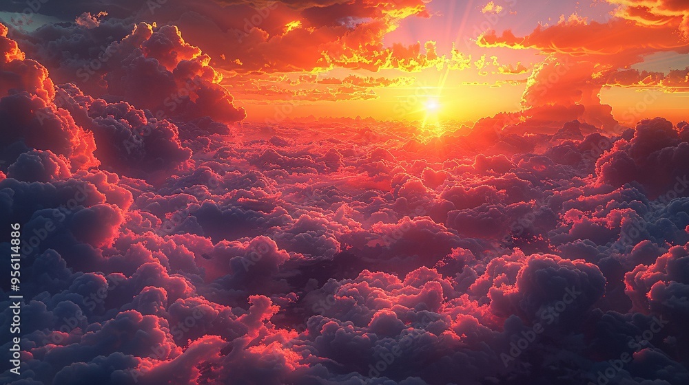 sunset over the clouds sunset over the clouds