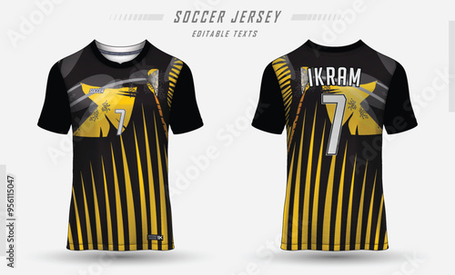 Sports Jersey Soccer Football BasketBall Yellow Black